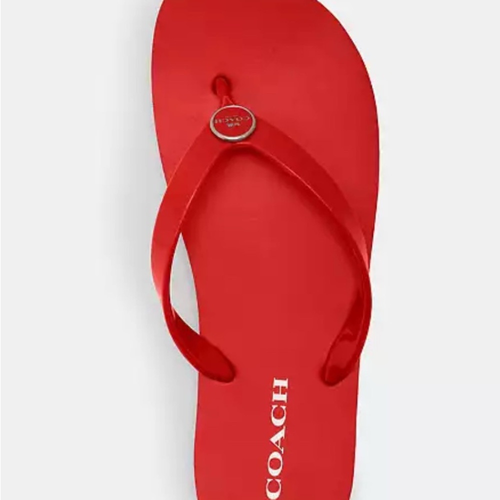 Coach Red Sandals Vibrant Comfortable Stylish